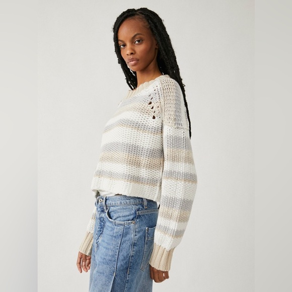 FREE PEOPLE DEVON STRIPED SWEATER - Picture 11 of 11